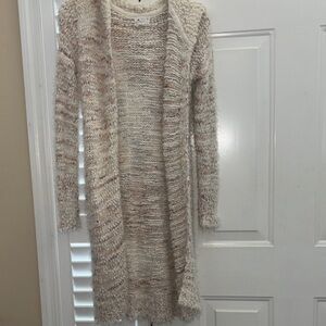 Poof Apparel Cozy Cream Knit Women's Cardigan
